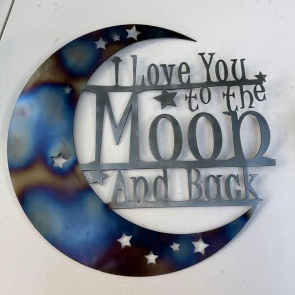 Love You to the Moon Metal Wall Art